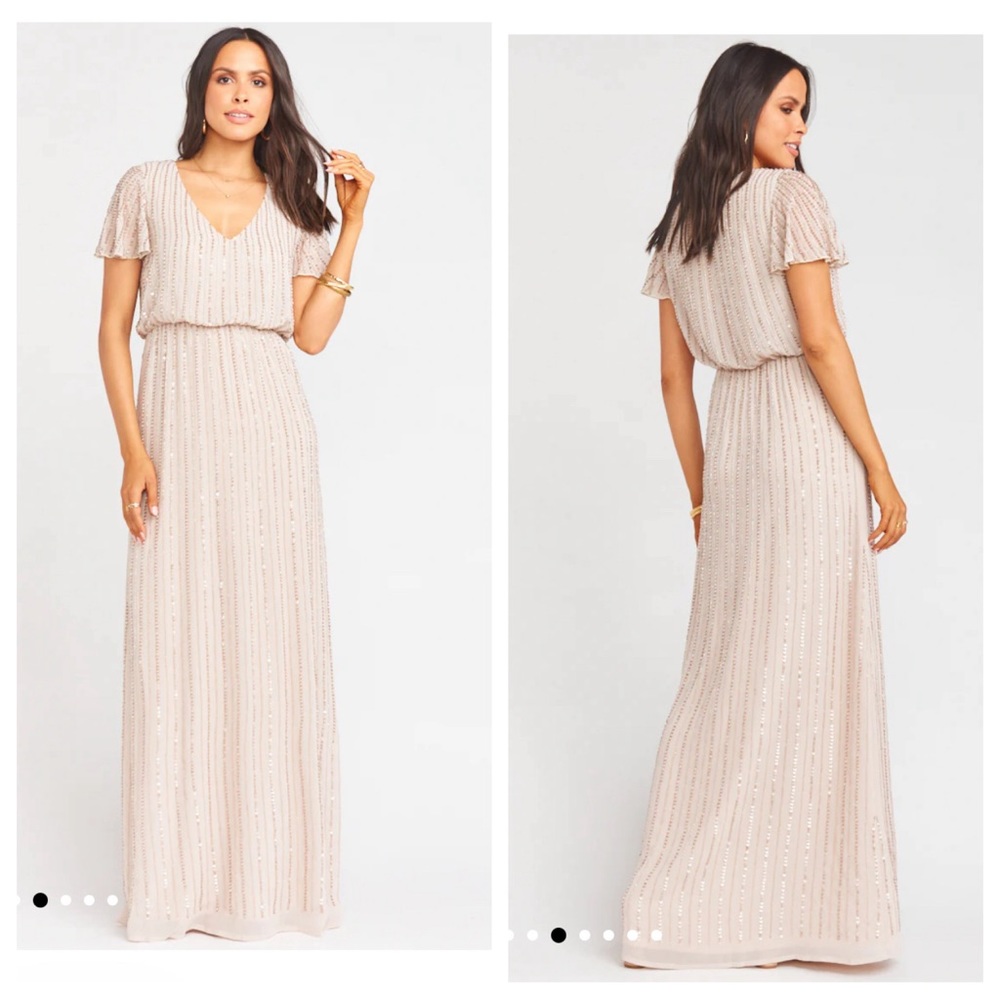 Show Me Your MuMu Michelle Flutter Maxi Dress in The Ring Beaded Size 1X